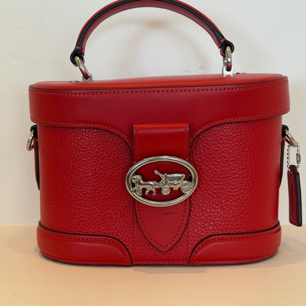 Coach Red Mini Bag with Silver Accents